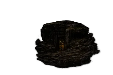 A mysterious dark stone structure